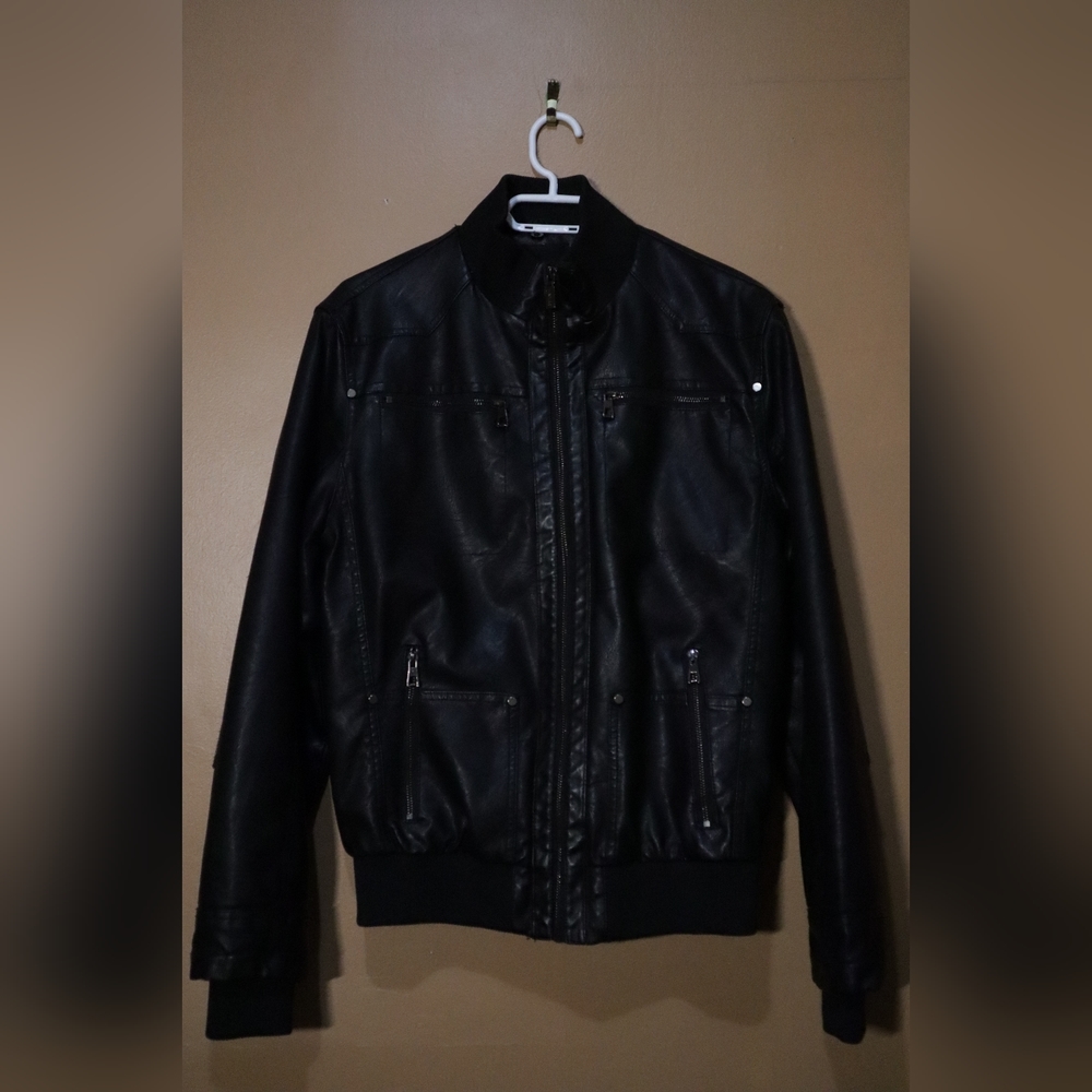 Wantdo Men's S PU Leather Bomber Jacket